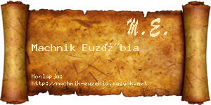 Machnik Euzébia névjegykártya